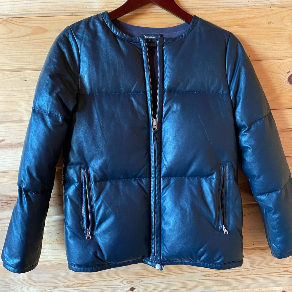 Steven Alan quilted leather puffer jacket size P/xs